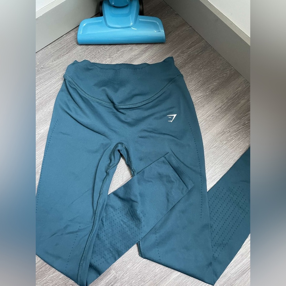 Gymshark Sweat Seamless Sculpt Leggings, Small, Winter Teal